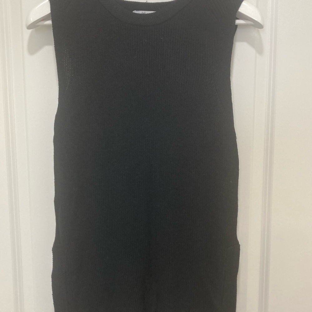 H by Halston Black Knit Tank Top